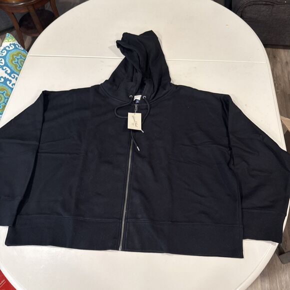 Women's Zip-Up Hoodie Sweatshirt - Universal Thread 3X Black - Picture 1 of 8